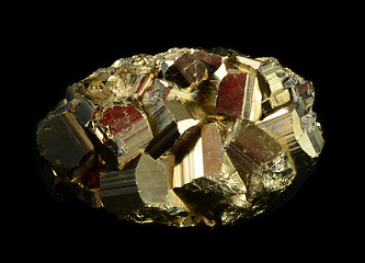 Image showing Cluster of pyrite crystals