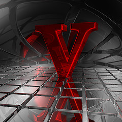 Image showing v in futuristic space