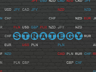 Image showing Business concept: Strategy on wall background