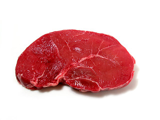 Image showing Raw steak on white background