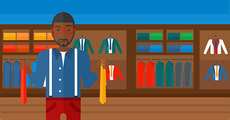 Image showing Customer choosing neckties.