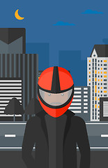 Image showing Man in biker helmet.