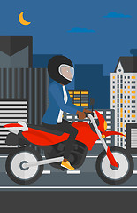 Image showing Woman riding motorcycle.