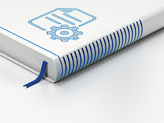 Image showing Programming concept: closed book, Gear on white background