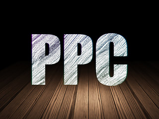 Image showing Marketing concept: PPC in grunge dark room