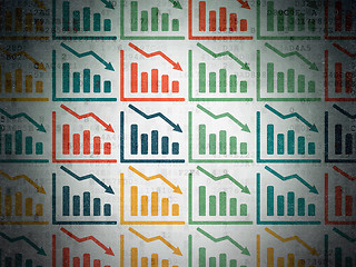 Image showing Finance concept: Decline Graph icons on Digital Paper background