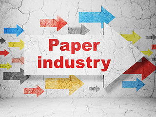 Image showing Industry concept: arrow with Paper Industry on grunge wall background