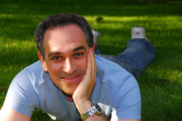 Image showing Man relaxing outside