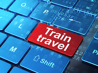 Image showing Tourism concept: Train Travel on computer keyboard background