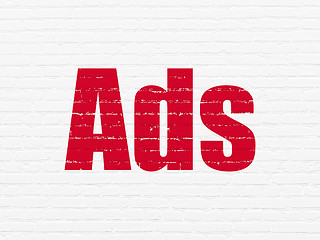 Image showing Advertising concept: Ads on wall background