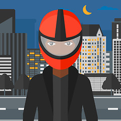 Image showing Woman in biker helmet.