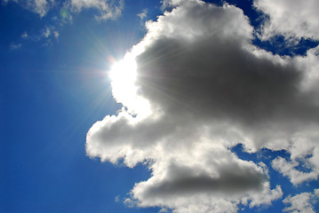 Image showing Sun sky clouds