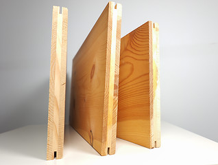 Image showing Wood planks on table