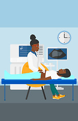 Image showing Patient under ultrasound examination.