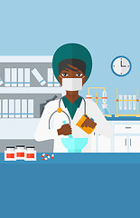 Image showing Pharmacist preparing medicine.