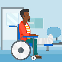 Image showing Patient sitting in wheelchair.