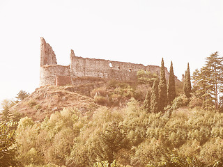 Image showing Avigliana castle Italy vintage