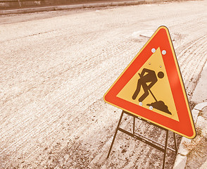 Image showing  Road works vintage