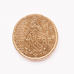 Image showing  French 20 cent coin vintage