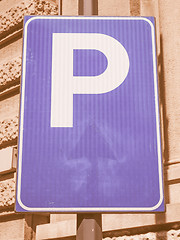 Image showing  Parking sign vintage