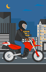 Image showing Man riding motorcycle.