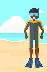 Image showing Man with swimming equipment.