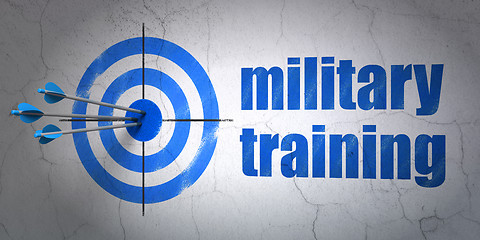 Image showing Studying concept: target and Military Training on wall background