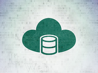 Image showing Software concept: Database With Cloud on Digital Paper background