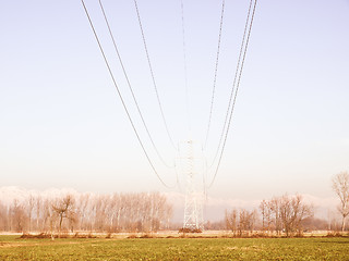 Image showing  Trasmission line tower vintage