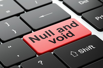 Image showing Law concept: Null And Void on computer keyboard background