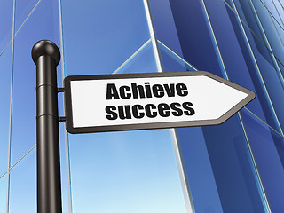Image showing Finance concept: sign Achieve Success on Building background