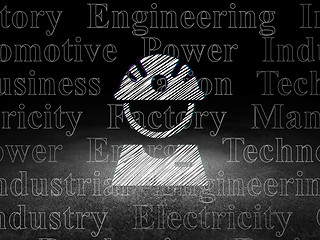 Image showing Industry concept: Factory Worker in grunge dark room