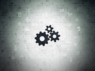 Image showing Business concept: Gears on Digital Paper background