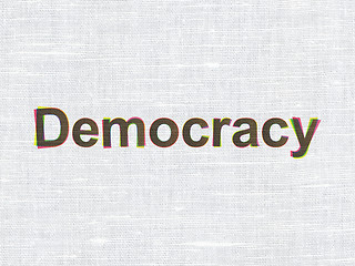 Image showing Political concept: Democracy on fabric texture background