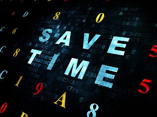 Image showing Time concept: Save Time on Digital background