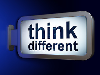 Image showing Learning concept: Think Different on billboard background