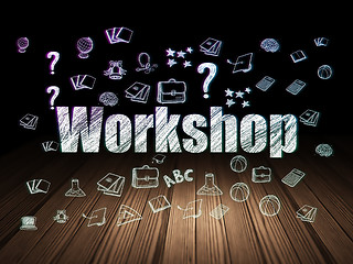 Image showing Learning concept: Workshop in grunge dark room