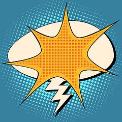 Image showing explosion and lightning comic bubble retro background for text