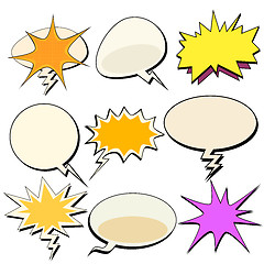 Image showing set bubble comic book retro pop art background