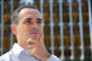 Image showing Businessman serious think