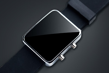 Image showing close up of black smart watch