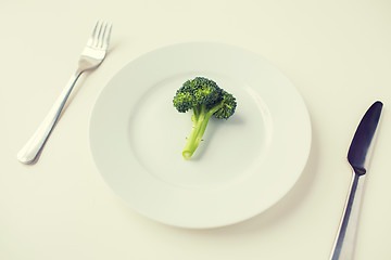 Image showing close up of broccoli on plate