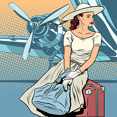 Image showing Lady traveler at the airport
