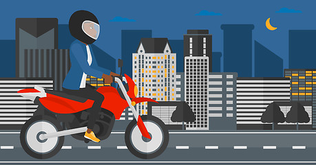 Image showing Woman riding motorcycle.