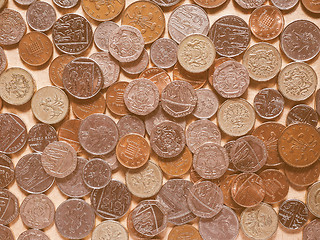 Image showing  Pound coins vintage