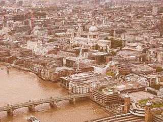 Image showing Retro looking Aerial view of London