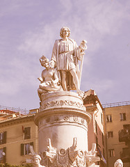 Image showing Columbus monument in Genoa vintage