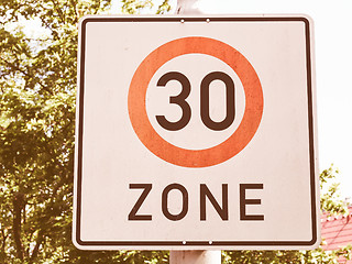 Image showing  Speed limit sign vintage