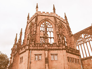 Image showing Coventry Cathedral ruins vintage