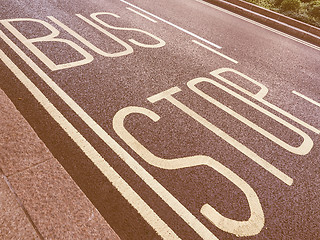 Image showing  Bus stop sign vintage